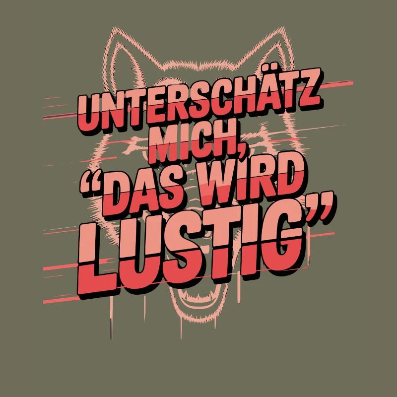  Unterschätz Mich Das Wird Lustig Wolf Spruch