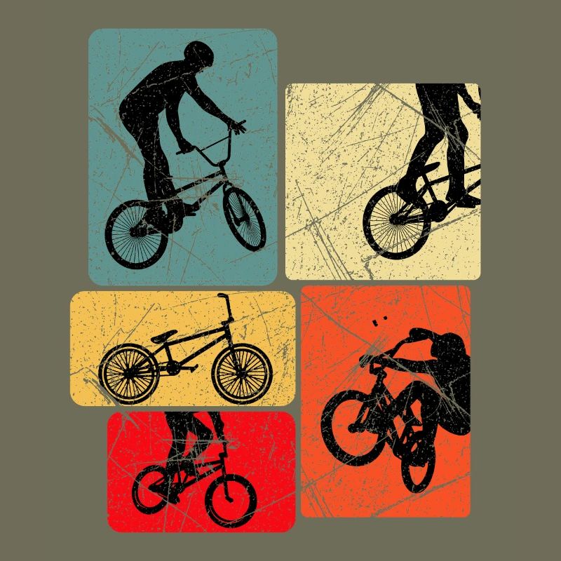 Retro Bicycle Silhouettes Pop Blocks