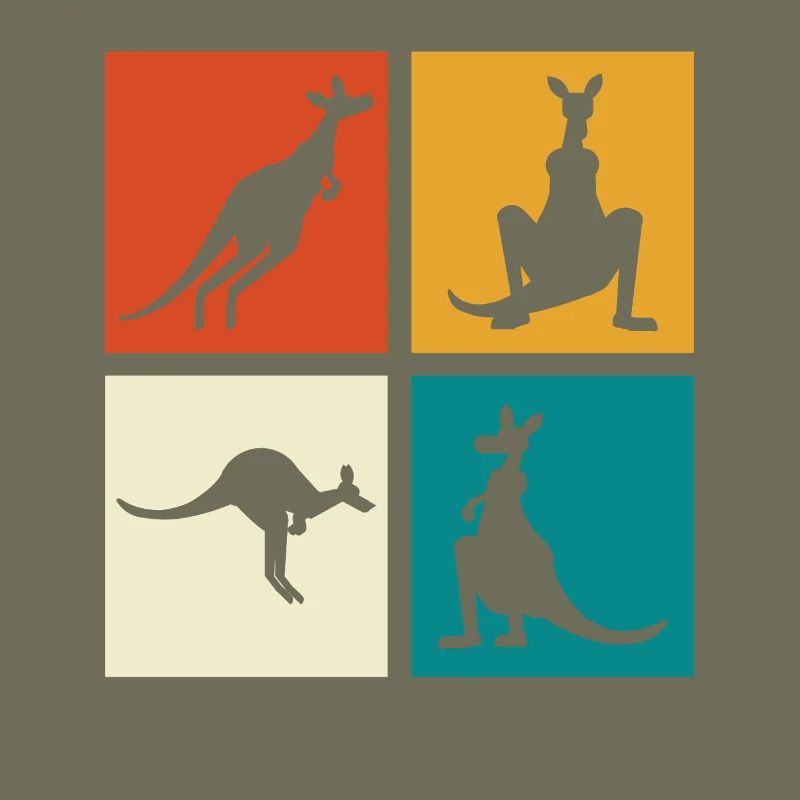 Kangaroo Four-Frame Silhouettes
