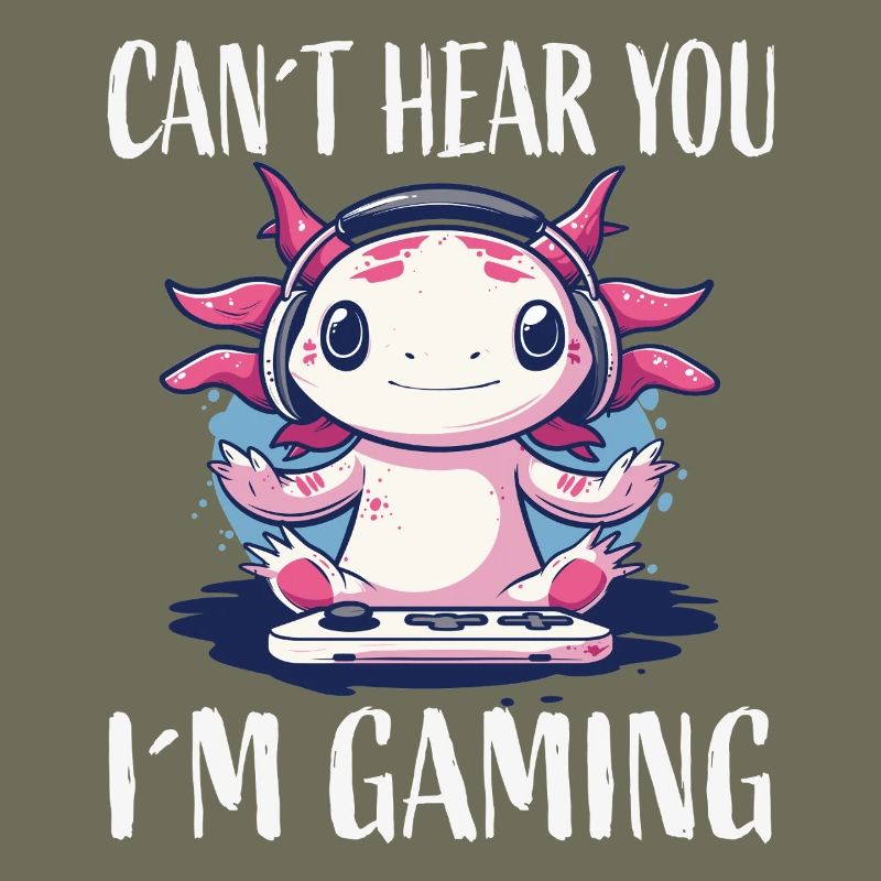 Gaming Axolotl mit Headset