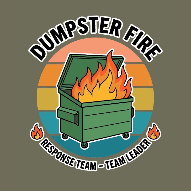 Chef d’équipe d’intervention dans les incendies de déchets ironique