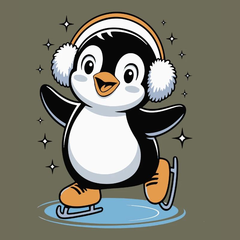 Winterschlittschuh-Pinguin Flair