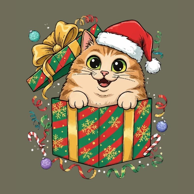 Kätzchen im Weihnachtsgeschenk
