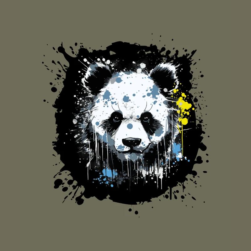 Panda Ink Splatter Art