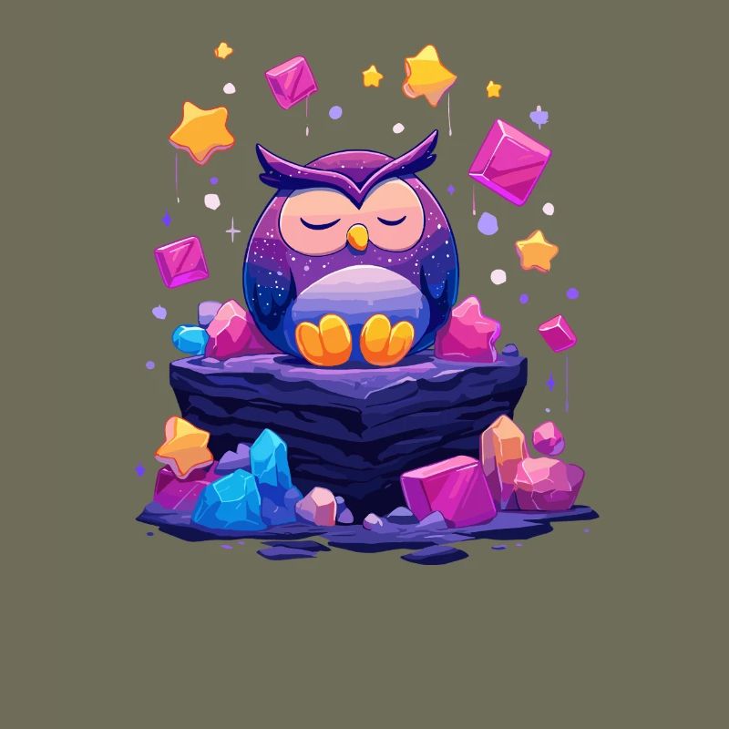 Sleeping owl at crystal rock