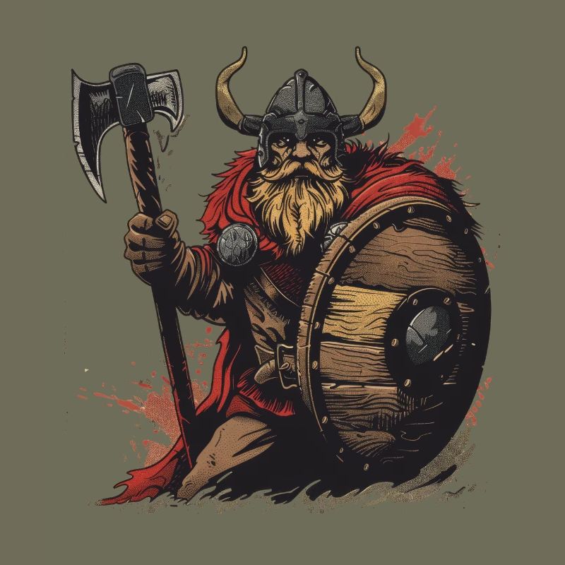 Viking warrior with axe and shield