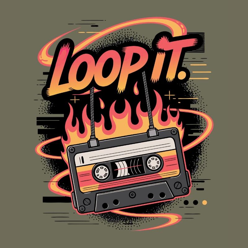 Retro Kassette Loop It Musikdesign