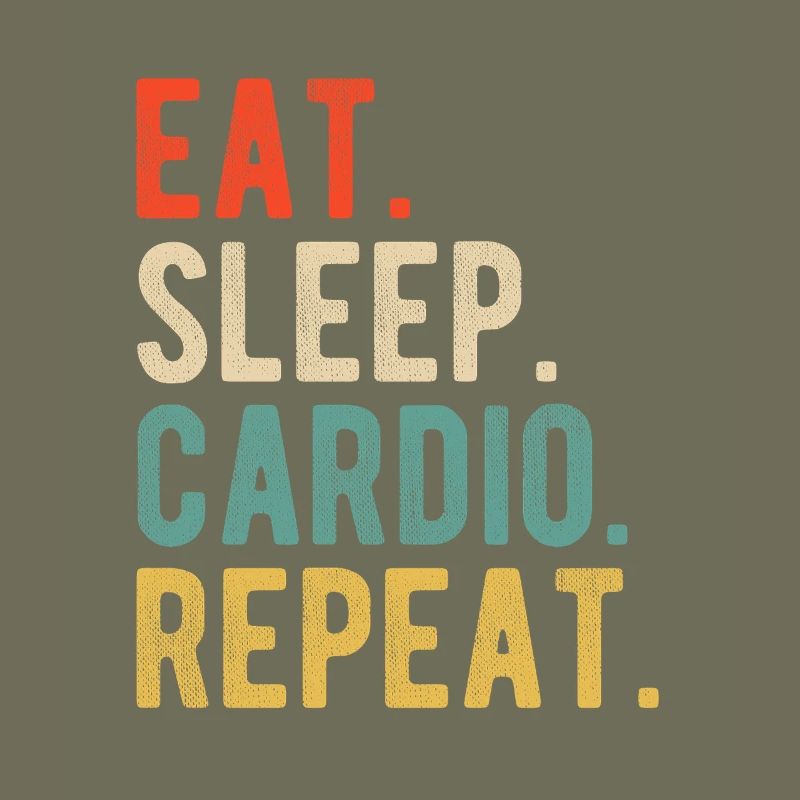 Manger Sommeil Cardio Répéter Entraînement Devise Rétro