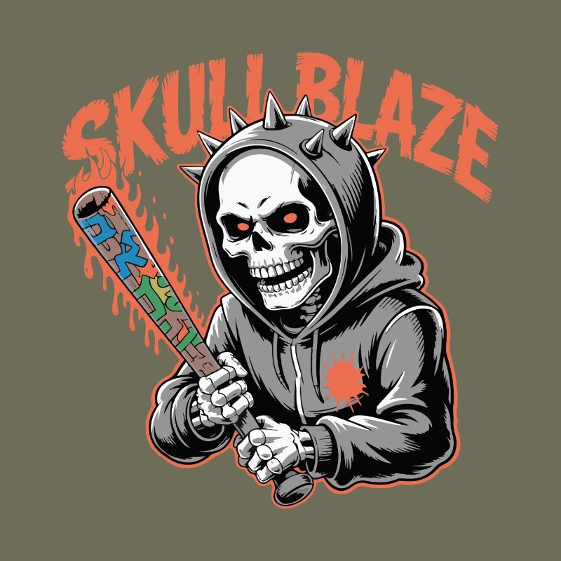 Skull Blaze Graffiti Skull