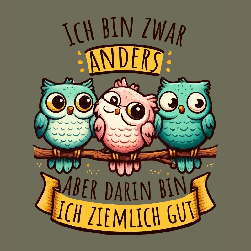 Anderssein – Eulen mit Spruch & Persönlichkeit