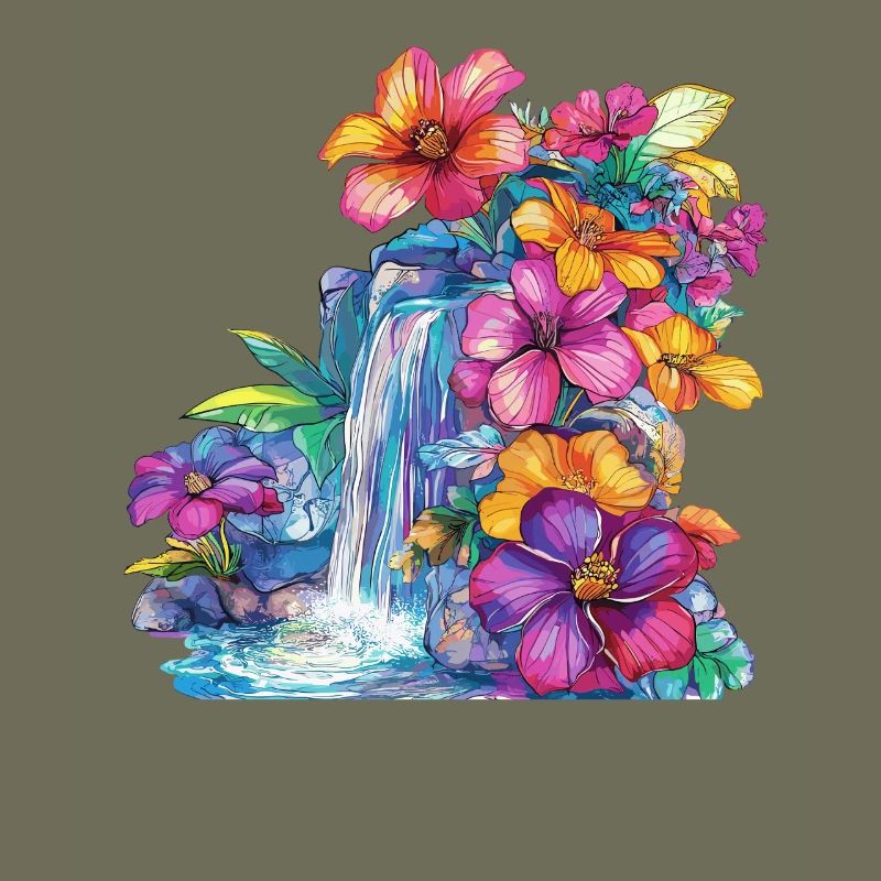 Blütenkaskade am Wasserfall
