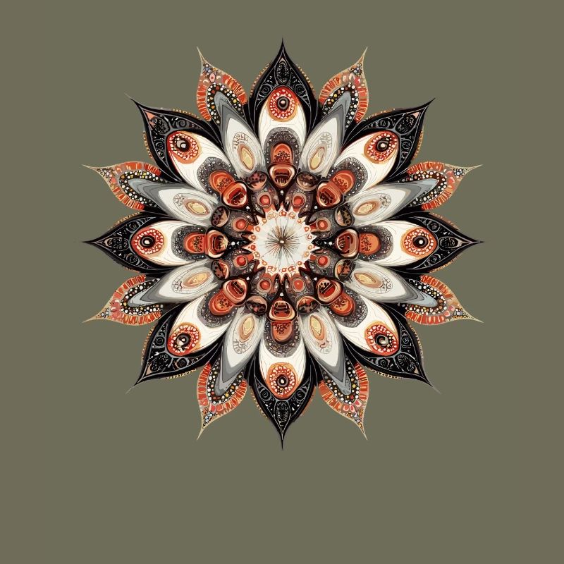 Imprimé de fleurs de mandala chaudes