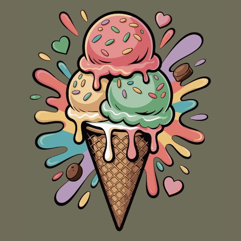 Bunte Eiscreme Explosion
