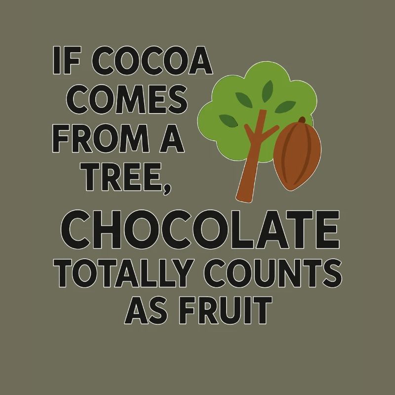 Chocolate counts as fruit – funny cocoa saying