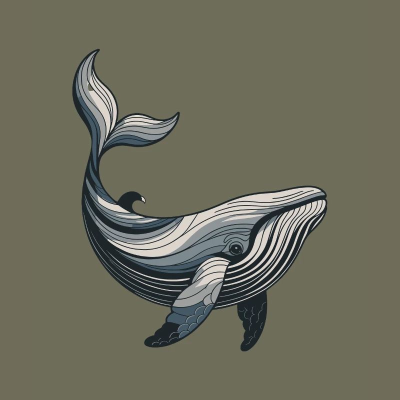 Linienwal: Blaues Waldesign