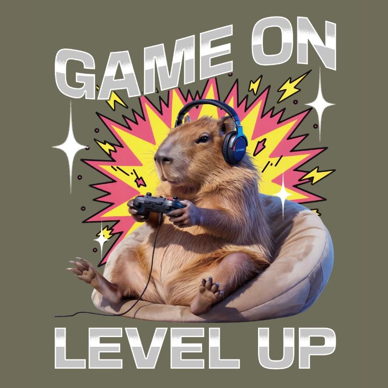 Funny Gaming Gamer Capybara