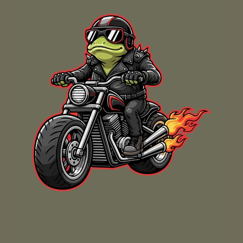 Frog Biker in Leather Jacket Style