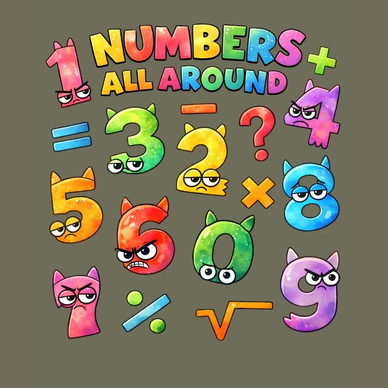 Rainbow Math Faces & Numbers