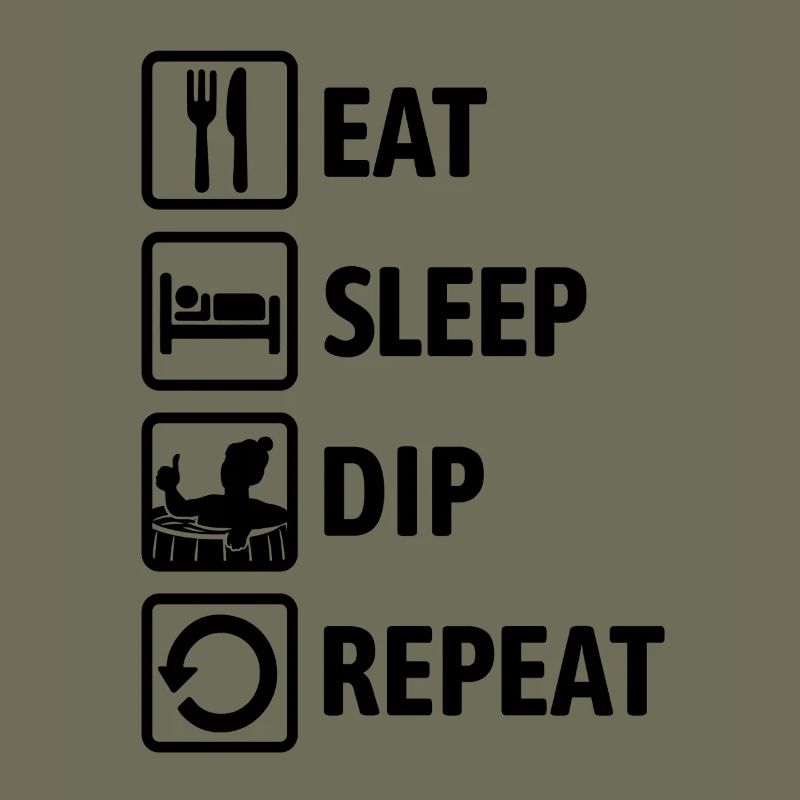 Eat Sleep Dip Repeat - Eisbaden - Winterbaden
