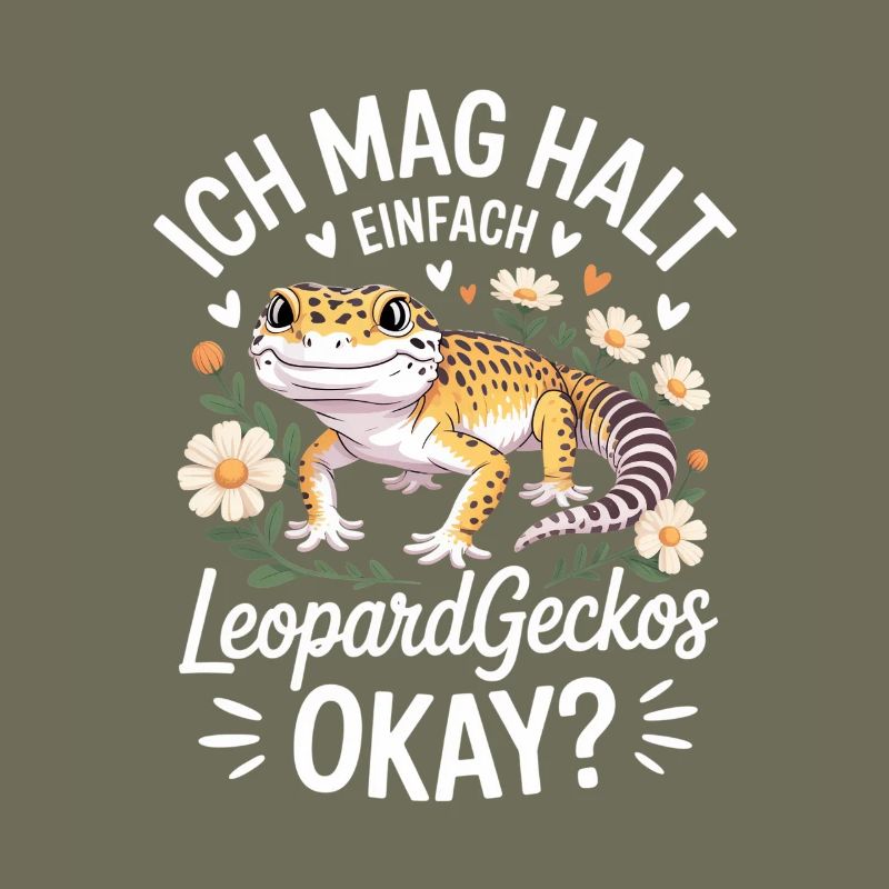 Charme LeopardGecko avec des fleurs
