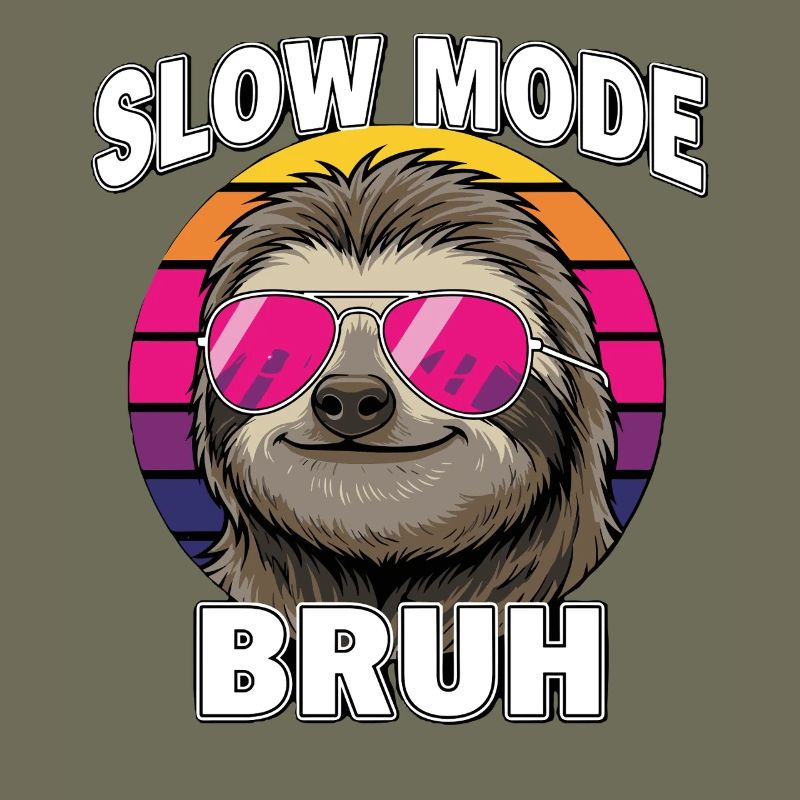 Cool Sloth Slow Mode Bruh Retro