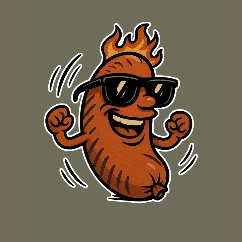 Bratwurst mit Sonnebrille