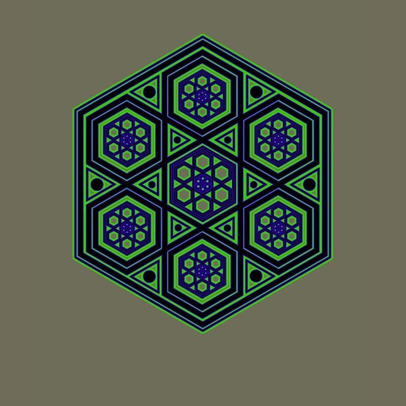 Yoga Meditation Dancing Kaleidoscope Hexagon Pattern