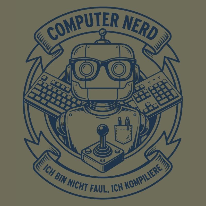 Computer Nerd Roboter Logo