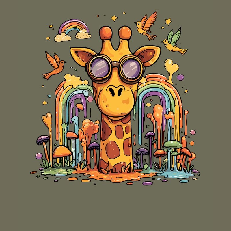 Giraffe im Regenbogenwald
