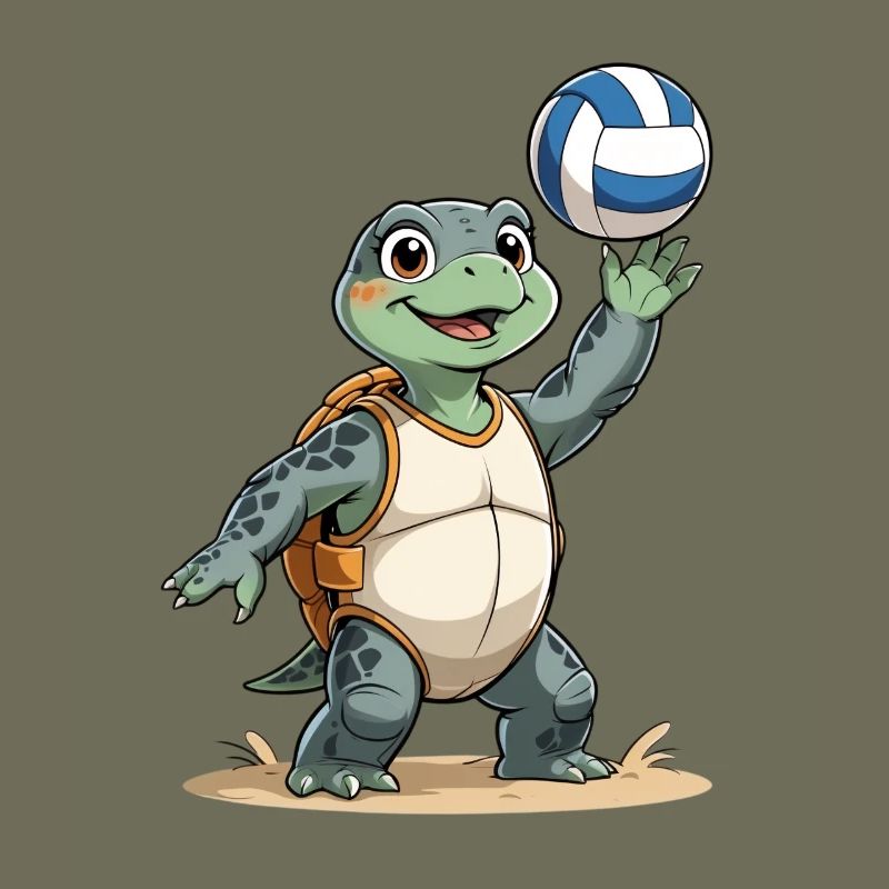 Volley-Turtle mit Rucksack