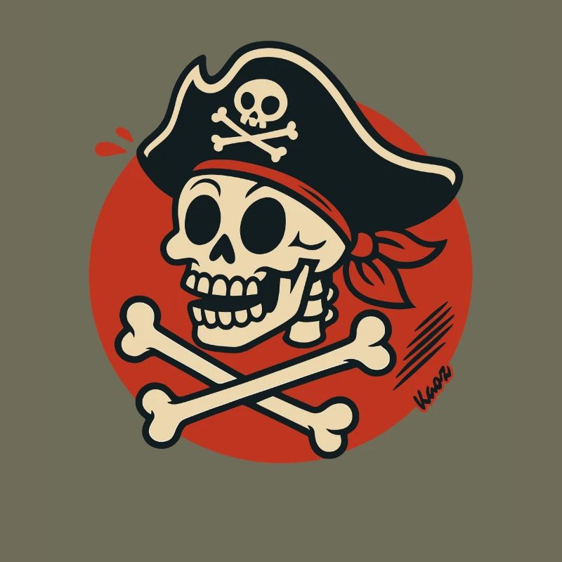 Crâne de pirate avec os