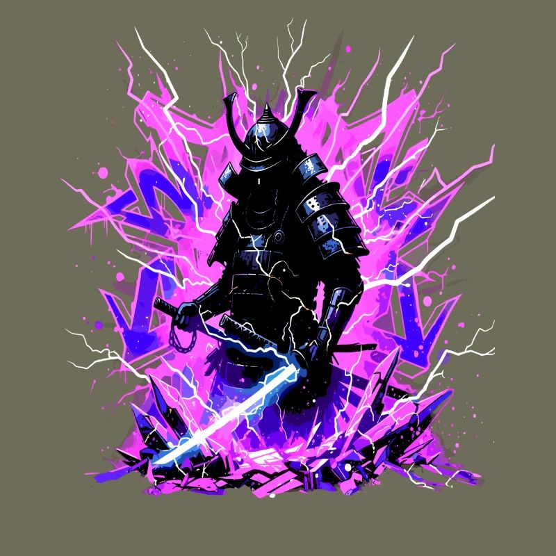 Cyber Samurai – Synthwave Katana Geist