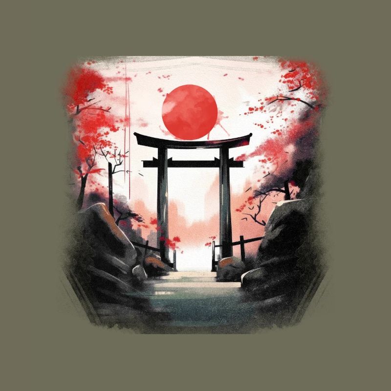 Red Torii on Autumn Trail