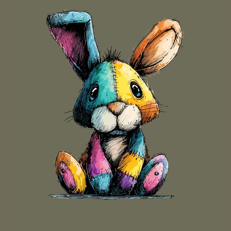 Patchwork Bunny Colorful