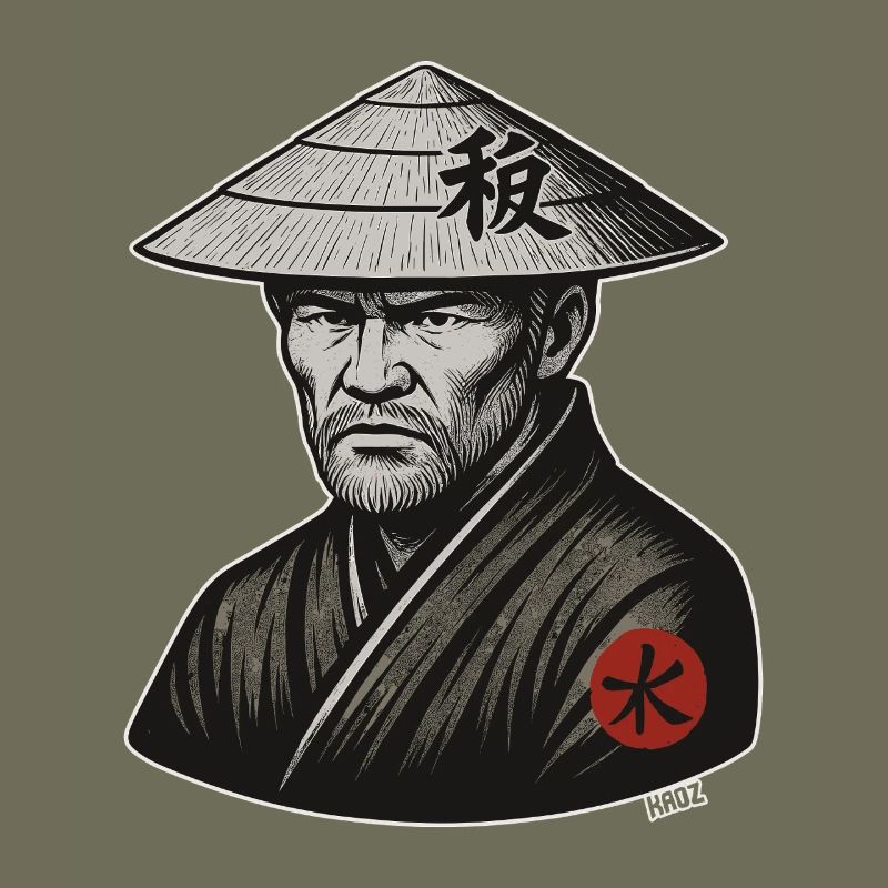 Rice Hat Samurai Warrior