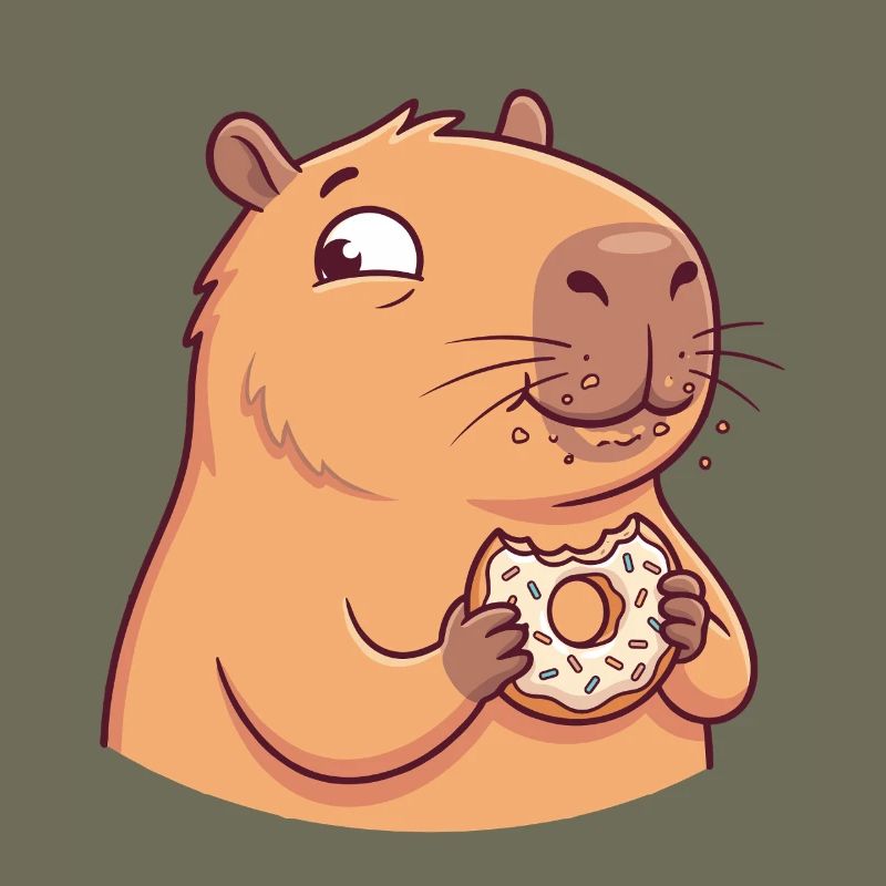 Capybara avec motif d’animal mignon drôle de beignet