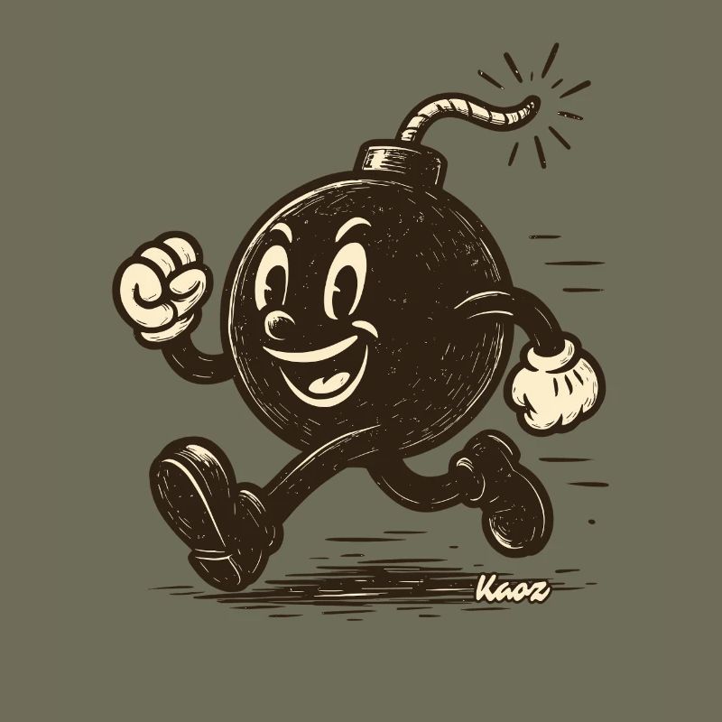 Running cartoon bombshell