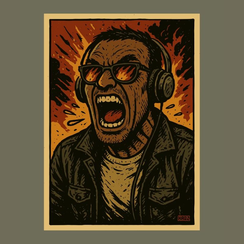 Headphone Singer Flames