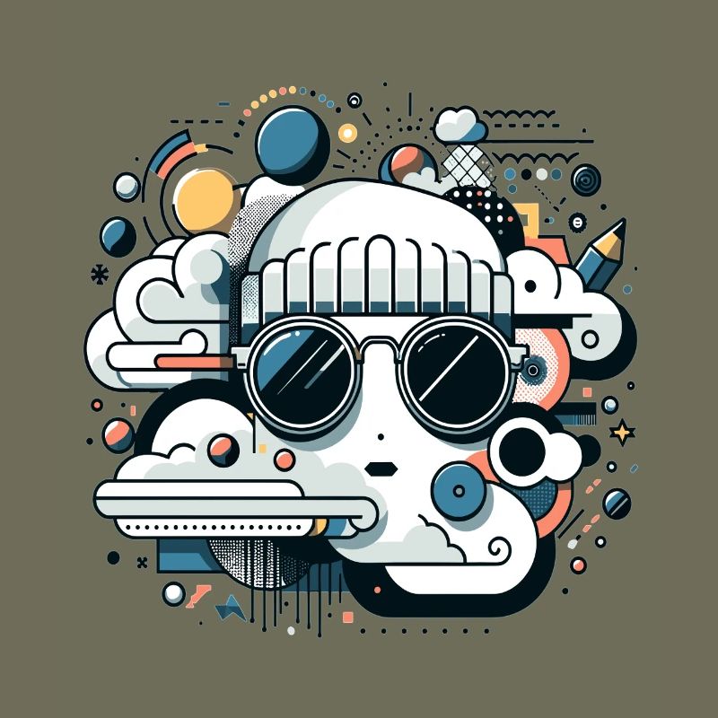 Wolken ikon mit Sonnenbrille
