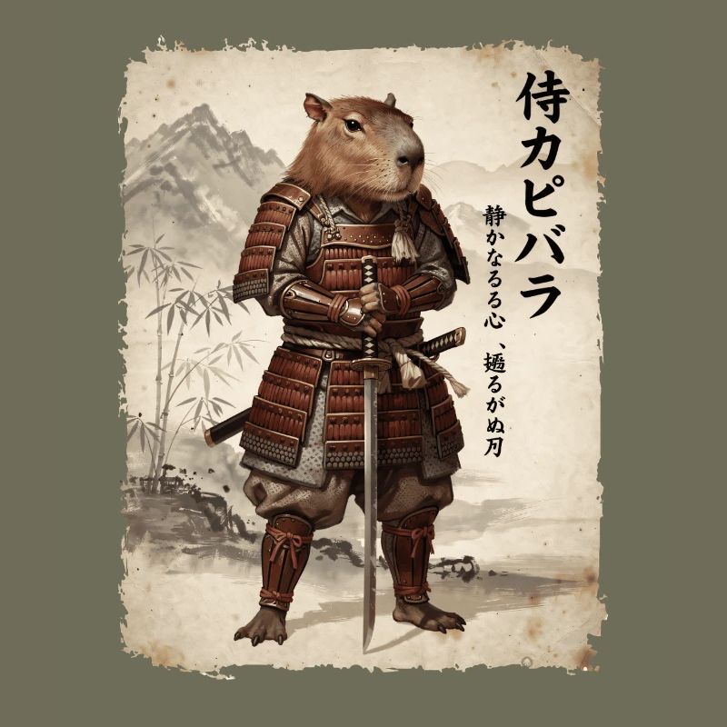 Samurai, Capybara, Japanische Kunst, Anime