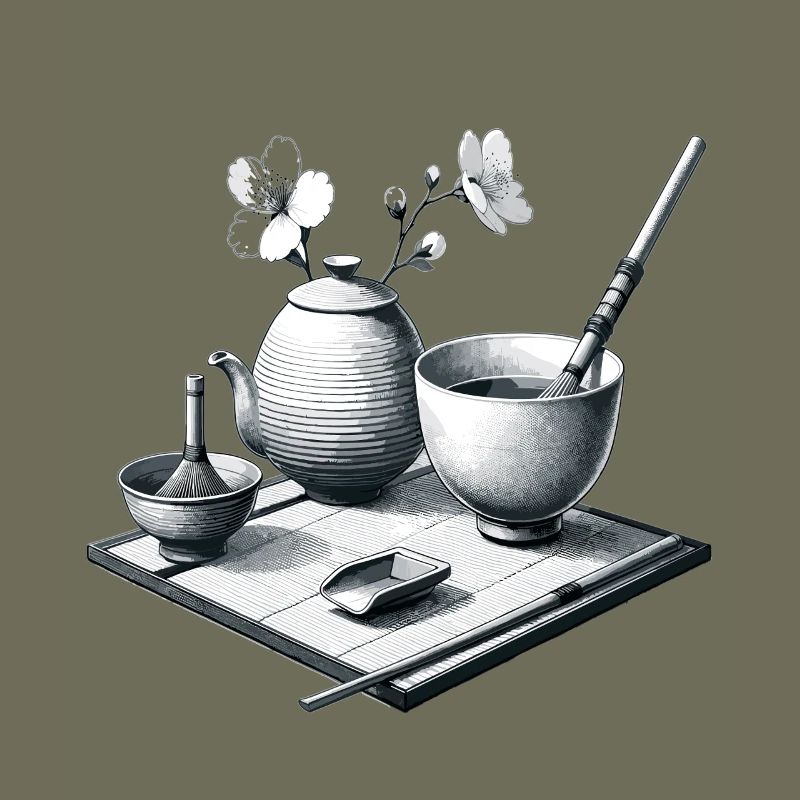 Tea art in a Zen setup