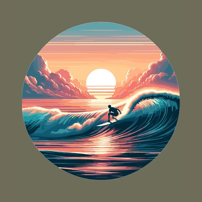 Sunset Surf Wave