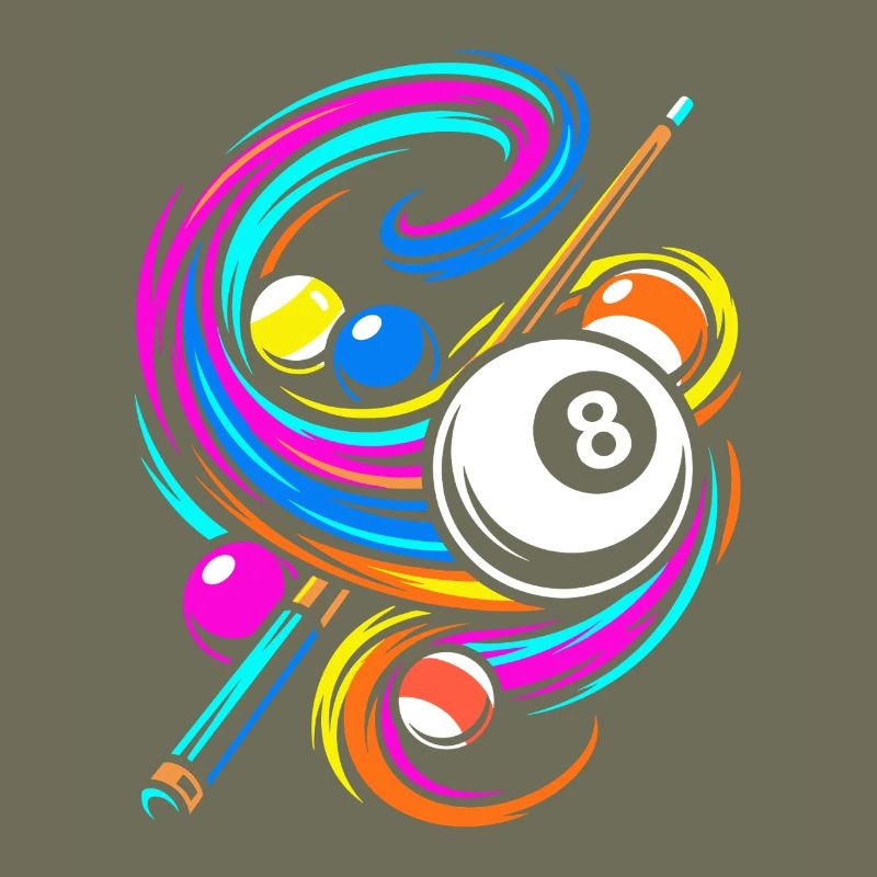 Boules de billard et queue