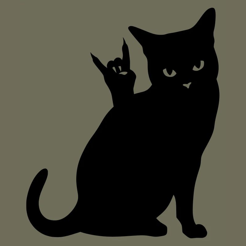 Black Cat – Devil Horns Silhouette