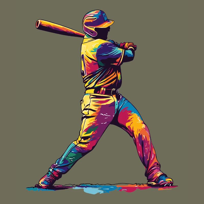 Farbenfroher Baseball-Hit
