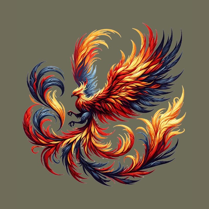 Fire Phoenix in the Flame Vortex