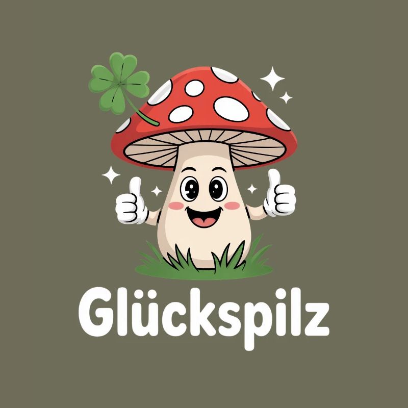 Lucky Funny Toadstool with Shamrock