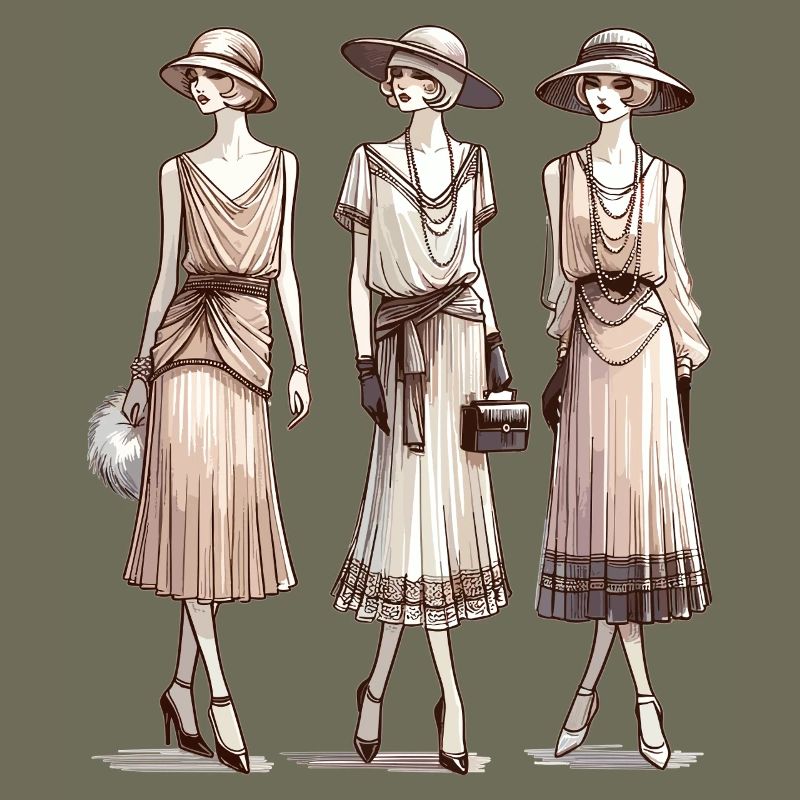 Flapper 1920s Beige