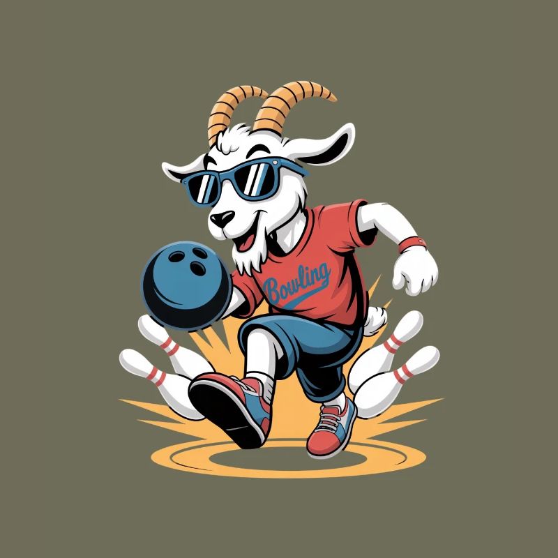 Motif de bowling de chèvre cool