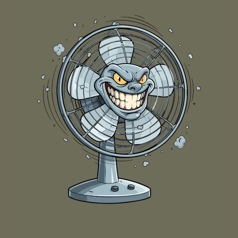 Grimmiger Ventilator Cartoon